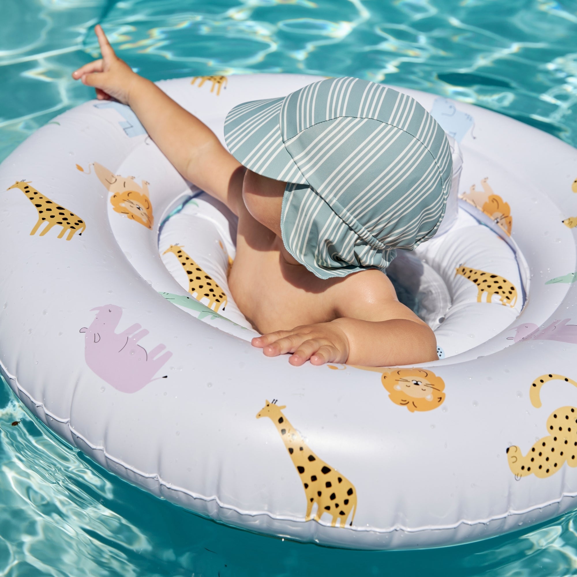 Sun Cap - Green/White - Resort Stripe