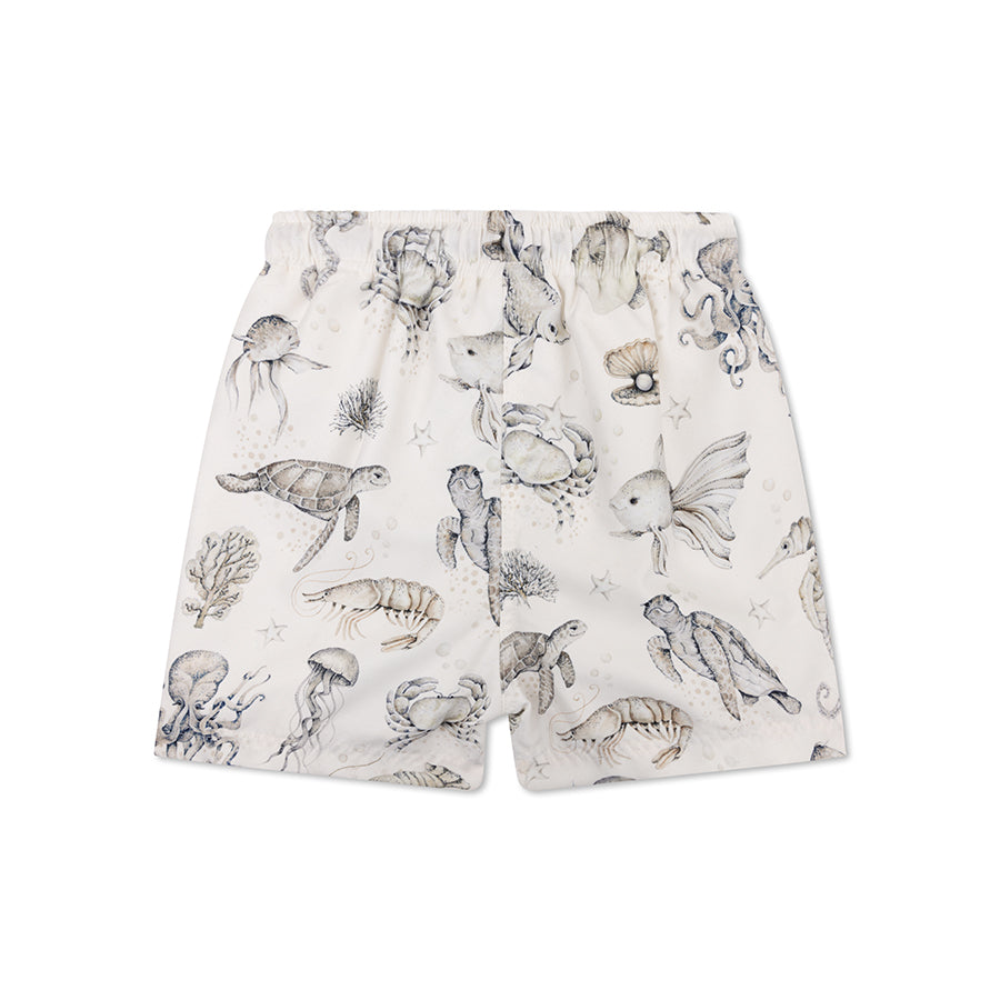 Swim Shorts - Green/White - Sea Life