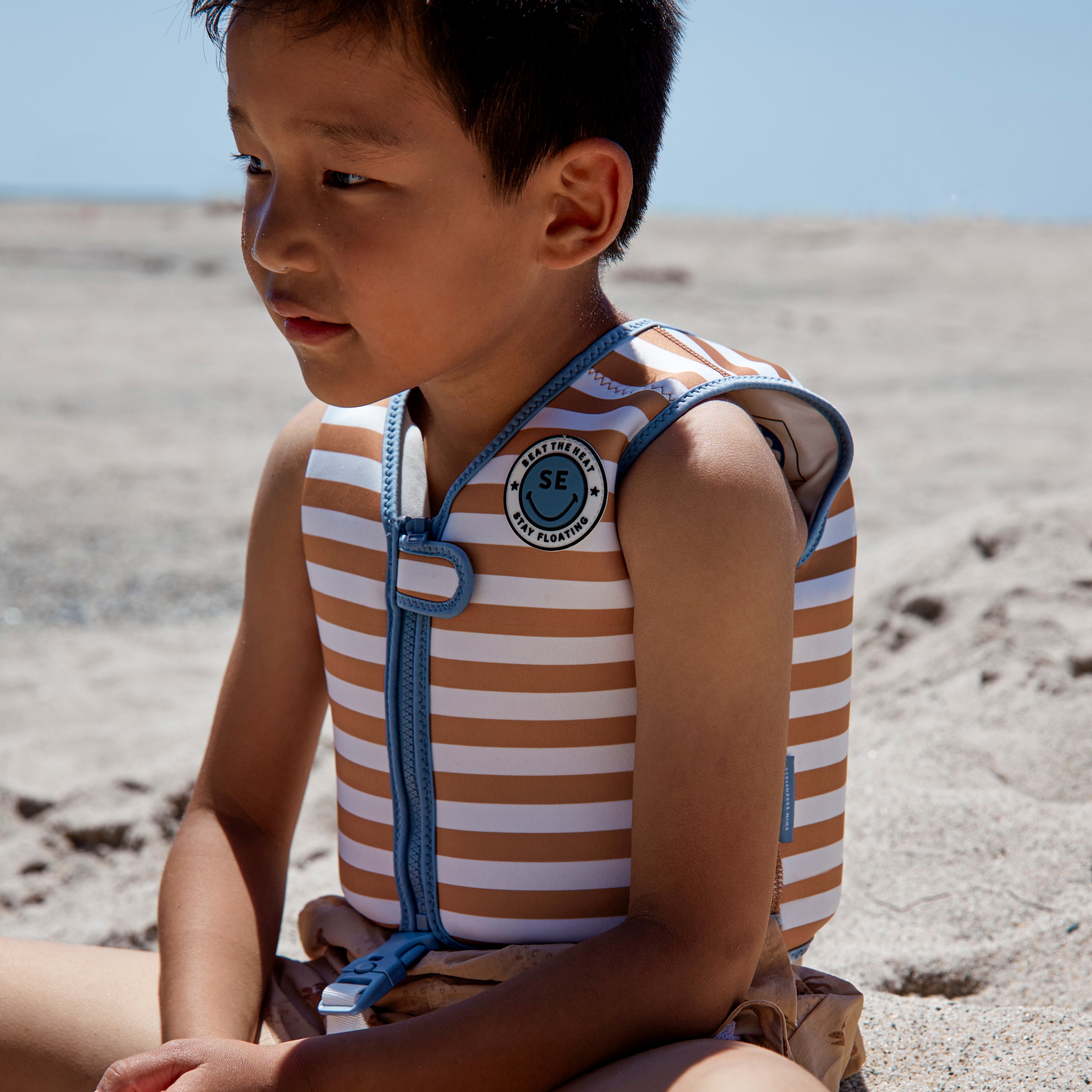 Swim Vest - Brown/White - Softlines