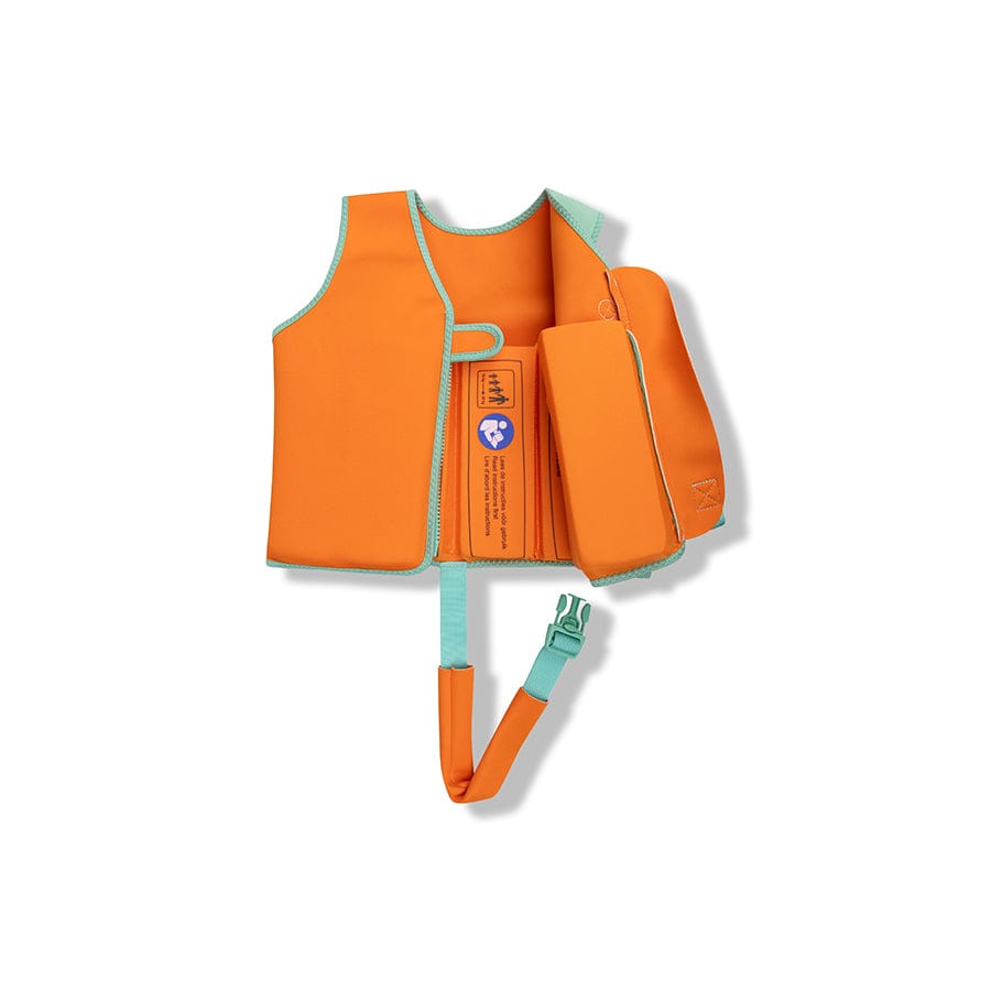 Swim Vest - Orange/Green  - Vivid Clash - 3/6 Years