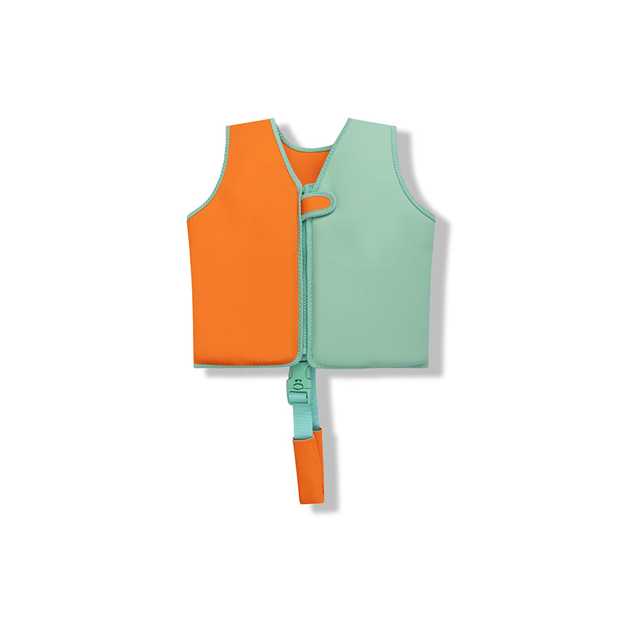 Swim Vest - Orange/Green  - Vivid Clash - 3/6 Years