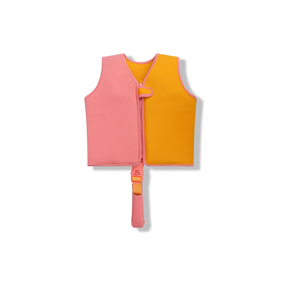Swim Vest - Orange/Pink - Vivid Clash - 3/6 Years