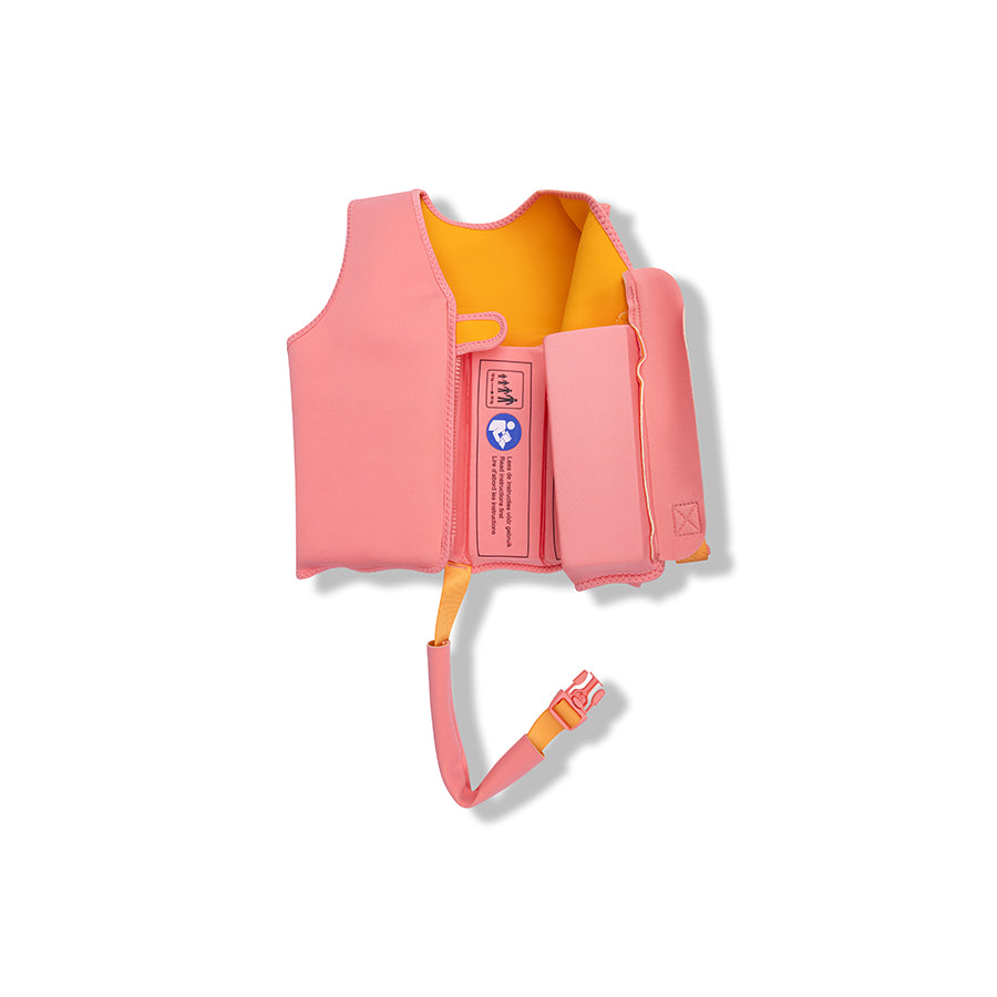 Swim Vest - Orange/Pink - Vivid Clash - 3/6 Years
