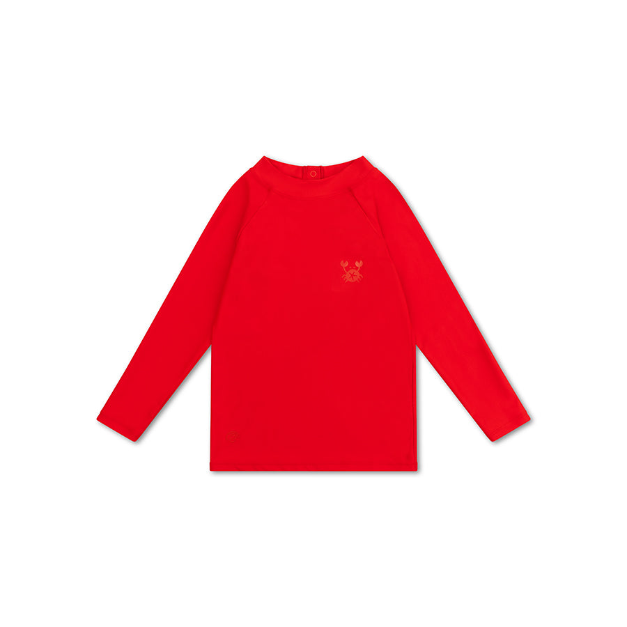 Swimming T-Shirt - Long Sleeve - Red - Crabby