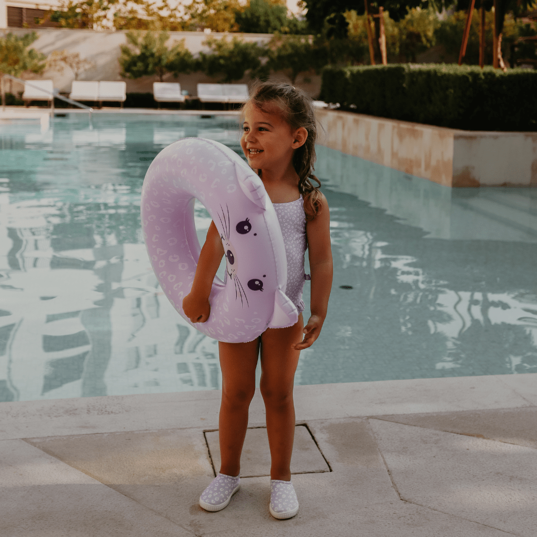 Swim Ring Animal - Lila - Leopard - Ø 55 cm