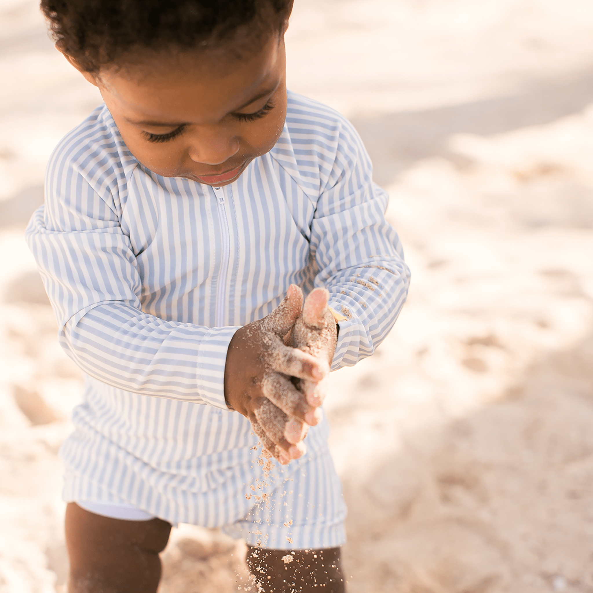 UV Swimsuit Boys - Blue/White - Blue Stripes