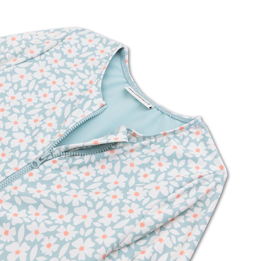 UV Swimsuit Girls With Sleeves - Green - Florish