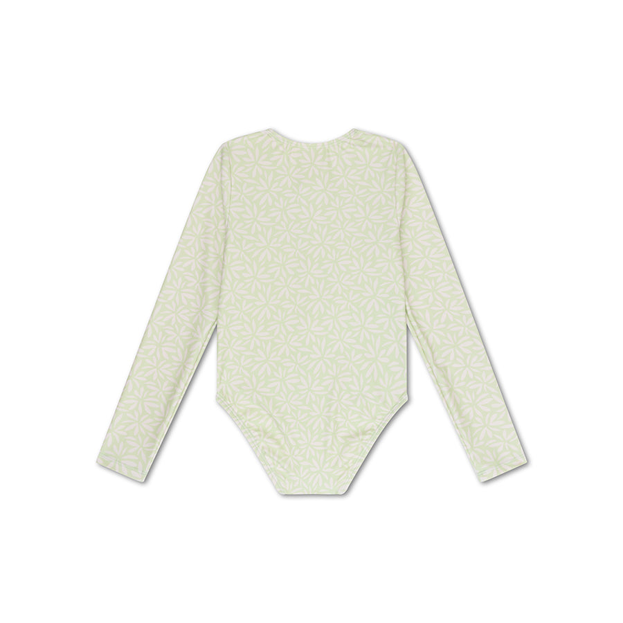 UV Swimsuit Girls With Sleeves - Green - Matcha