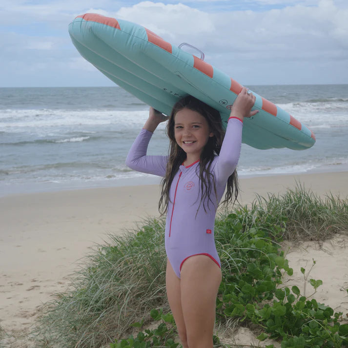 UV Swimsuit Girls With Sleeves - Purple - Pure Tones