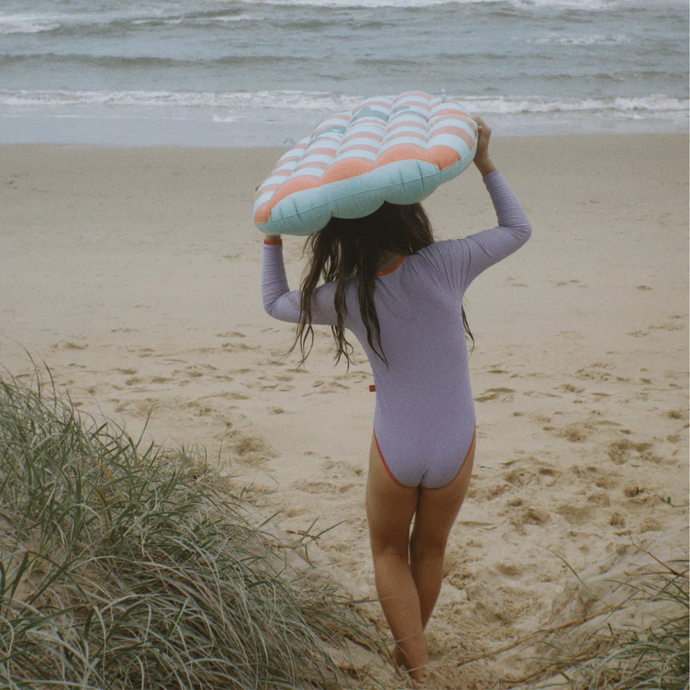 UV Swimsuit Girls With Sleeves - Purple - Pure Tones